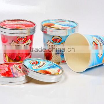 340ml Food grade Paper Material ice cream /Coffee Cups with Paper lid,Wooden Stick