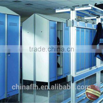 Locker Commercial Furniture HPL Material Gym Clube Sports Locker With Bench