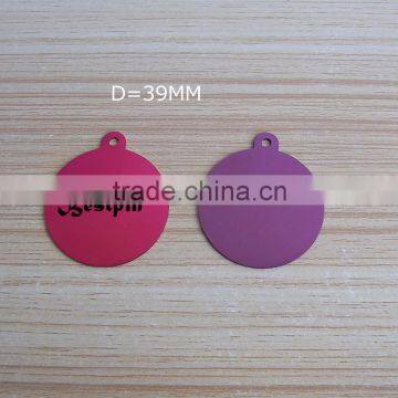 metal colorfull aluminum round disk pet tags wholesale