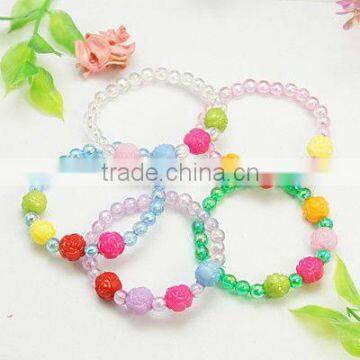 Stretch Bracelets for Kids,with Acrylic Flower Beads(BJEW-JB00675)