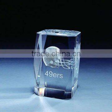 3D Laser Engraved Crystal Glass Irregular shaped block                        
                                                Quality Choice