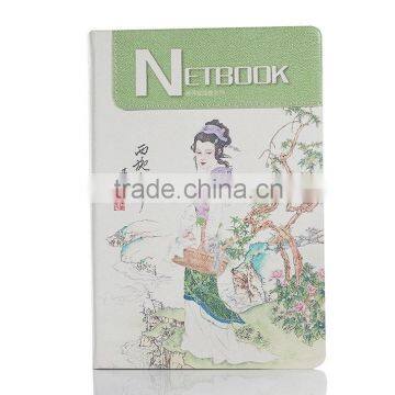 Newest genuine leather notebook with Chinese style of painting