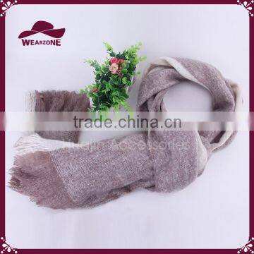 Napped Cashmere Feel Plaid Tassel Ends Scarf