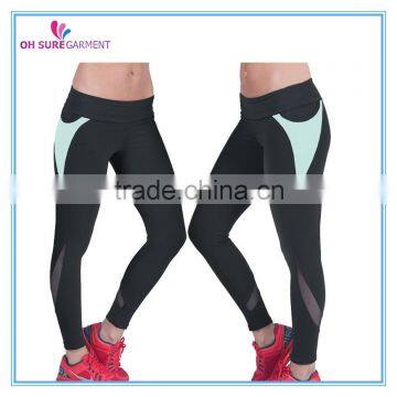 womens functional nylon/spandex dry fit yoga leggings