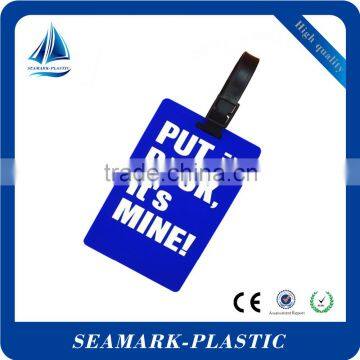 2016 Advertising Custom Logo Engraved Rubber Luggage Tag With Name Card for Tourist