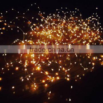 Warmwhite led string lights UL adatpter conclued copper wire lights