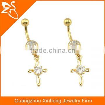 Best design gold plated fashion belly ring jewelry with zircone