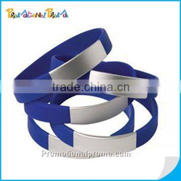 Silicone Wristband with aluminium plate