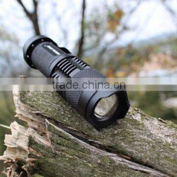Hot Sale Rushed Camp Mini Led Flashlight Torch 7w 2000lm Cree q5 Adjustable Focus Zoom Light Lamp Free Shipping Wholesale Quality Choice photo-3