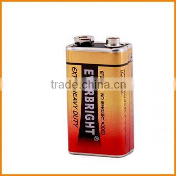 Zn/mno2 Professional 9V battery 6F22 manufacturer