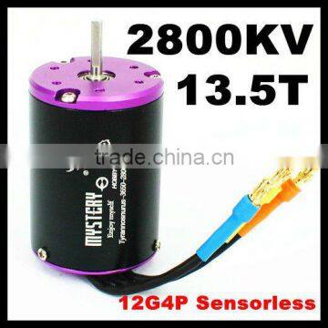 Tyrannosaurus 12 Chase 4 Poles 13.5T 2800KV 3650 Sensorless Brushless Motor For 1/10 1/12 RC Car