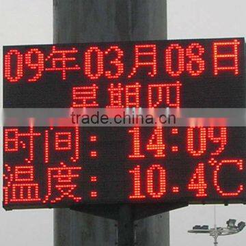 temperature and humidity outdoor led clock time date temperature sign