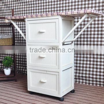 Foldable Wooden Ironing Board with Cabinet