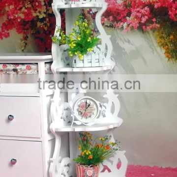 home white 3-tier corner flower pot shelf