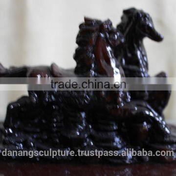 Bronze resin horse couple with lucky money statue DSF-HR47