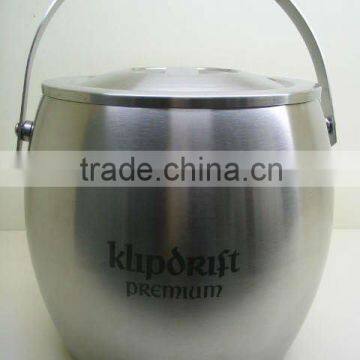 4L Stainless Steel Egg-shape Ice bucket with Flat Lid