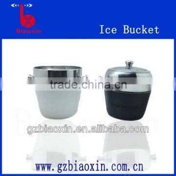 wholesale price Stainless Steel leather wrapped ice bucket ,stainless steel ice bucket ,cocktail bucket,