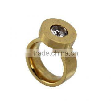 Trendy Factory Manufacture Custom Stainless Steel Zircon Ring