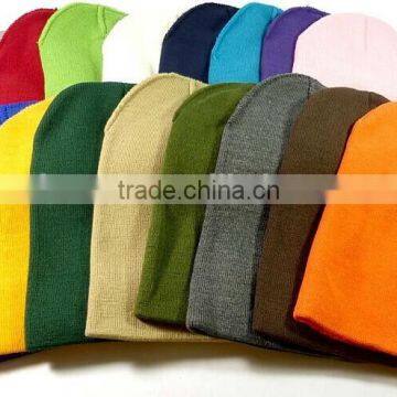 100% acrylic no printing plain beanie hats