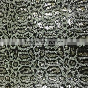 Snake Embroidered 3mm Sequin Fabric Leopard photo-3