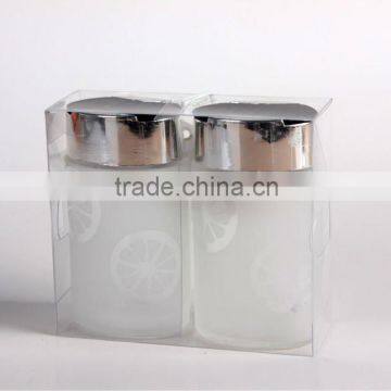 Frosted Glass Salt&Pepper Jar With Plastic Lid