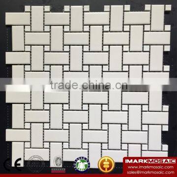 IMARK China Manufacturing White Color Porcelain Mosaic Tile/Decorative Bathroom/Kitchen Wall/Floor Tile