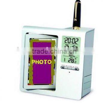 multifunction digital clock (photo frame, pen holder, stationery, timer, birthday reminder, alarm)