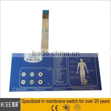 high quality Custom soft screen printing graphic overlay medical and home appliance membrane switch keypads