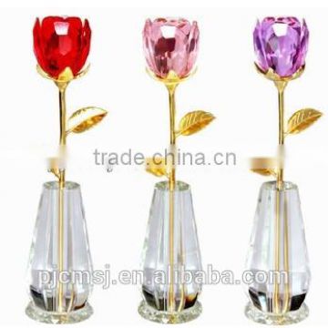 hot sale crystal glass rose as wedding decoration or Christmas gifts wholesale