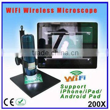 200 wireless wifi digital microscope for IOS&Andriod mobile phone and tablet PC