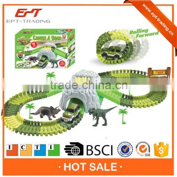 2016 Trend puzzle train track toy dinosaur design slot toys for kids