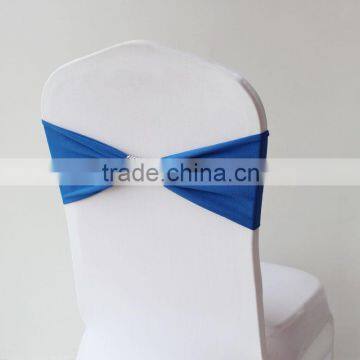 Wedding Decoration/Spandex Lycra Royal Blue Chair Cover Band With Mesh Buckle/Rhinestone Buckle