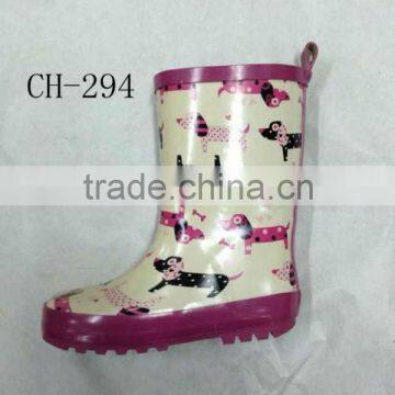 New Look Cute Dog Kids Boots of Rain With Heel