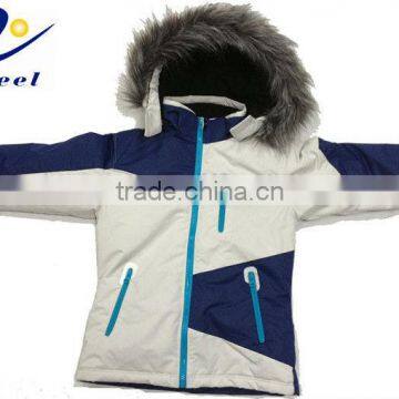 winter jackets in white color with fur hood