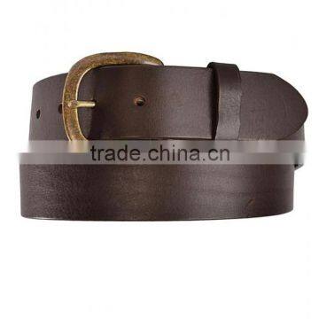 100% genuine leather men's buckle brown stitch leather belts