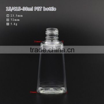 30ml trapezoid PET bottle with flip top caps or sprayer pump for hand sanitizer