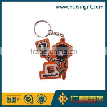 High quality promotional 3D embossed rubber keychain