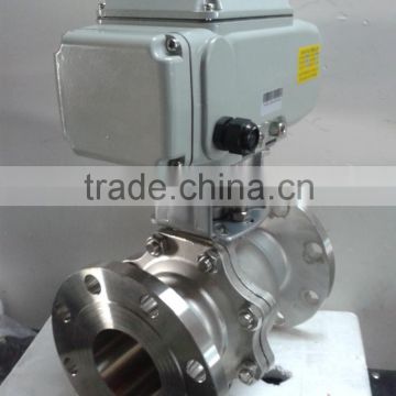 dn20 12v DC Motor Electric Automatic Drive cf8m gas double block Ball Valve