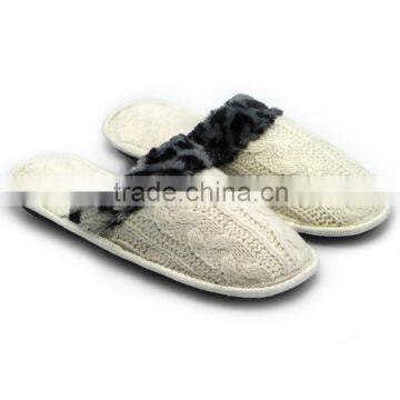 White cashmere upper fur decorated fancy indoor slipper woman lady slipper cheap price slippers for women
