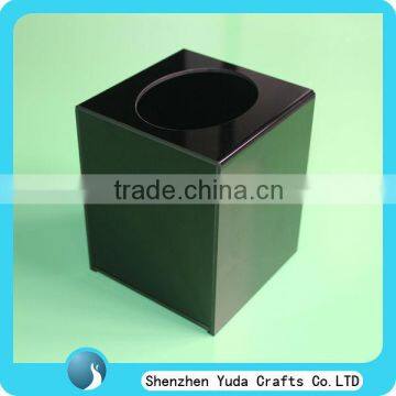 hand made acrylic black tissue box perspex cube box