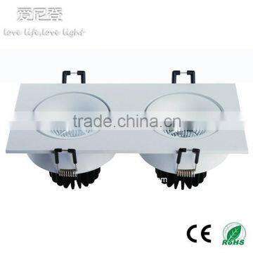 square double downlight 2X9W 18W dual head cob downlight adjustable 3 years warranty