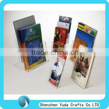 Various Styles Clear Brochure Holder Plexiglass Book Holder Pocket Transparent Book Acrylic Display