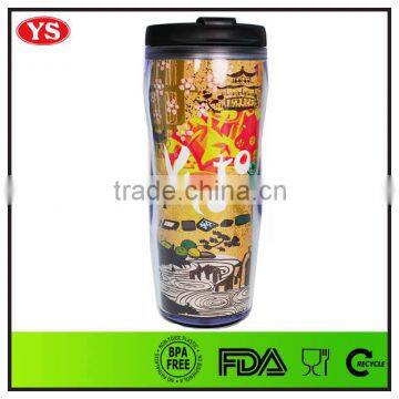 350ml thermal starbucks plastic travel mug with paper insert