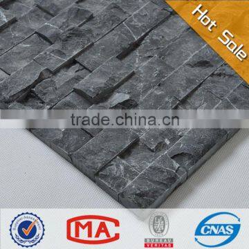 ZTCLJ JY-S-02 High Quality Foshan Wavy Strip Black Stone Slate Mosaic Wall Tile