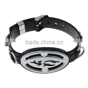 Hot sale fashion magnetic bracelet with energy element stainless steel clasp magnetic silicone bracelet