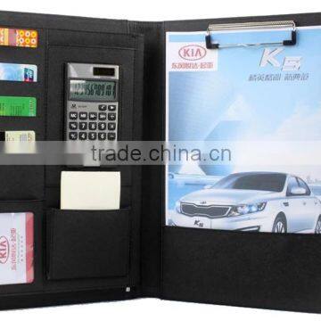 A4 Zipper Portfolio PU Leather File Folders Mutifuction Organizer photo-3