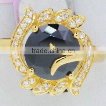 QR265 designer jewelry wedding finger ring,21k solid gold natural stone ring for bridal