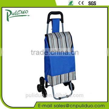 Promotional Three Wheels Foldable Shopping Cart For Climbing Stair