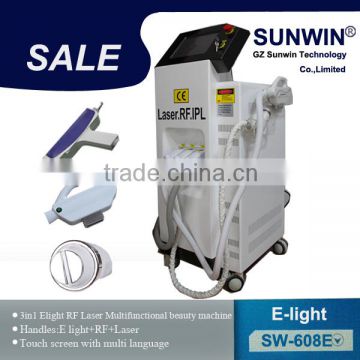 3in1 E-light RF Laser Multifunctional Face Lifting  Beauty Equipment With 24months Warranty Salon