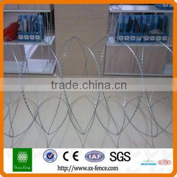 Hot Dipped Galvanized Concertina Cross Type Razor Barbed Tape Wire